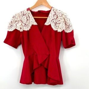 Vtg 80s Top Jacket High Low Peplum Size M Edwardian Victorian Style